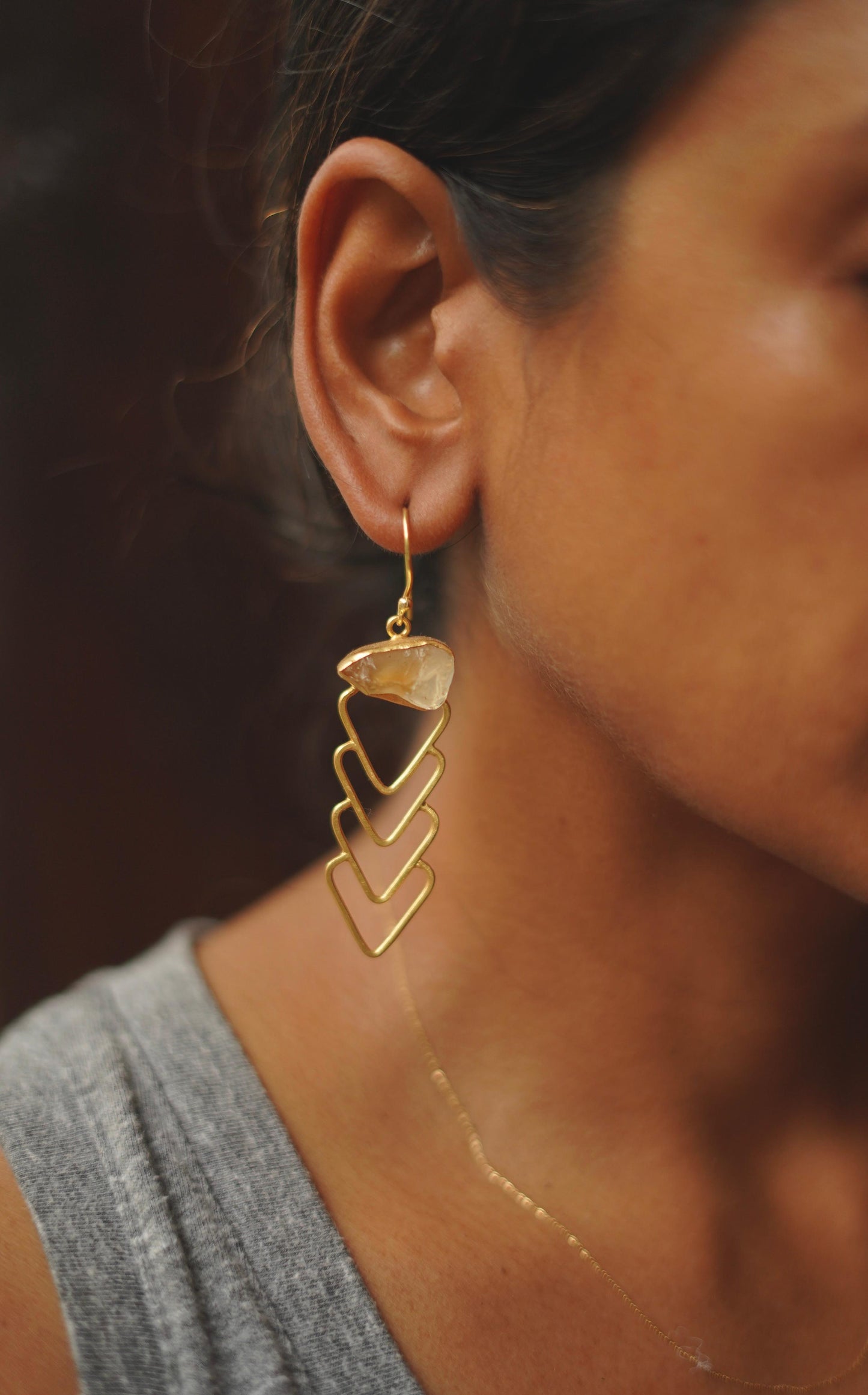 Arrowhead Raw Stone Earrings