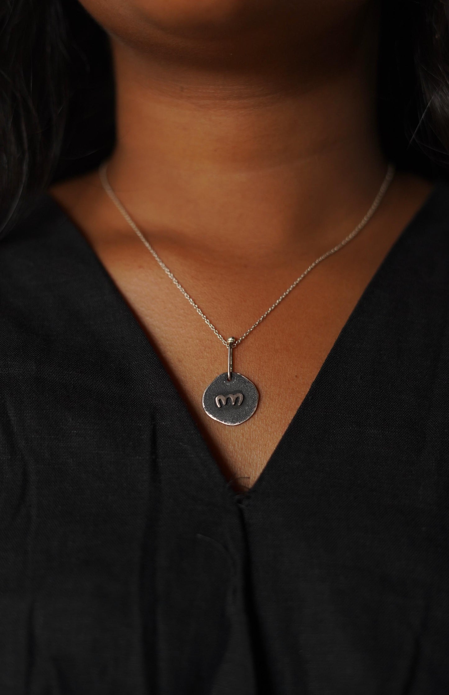 Malayalam Alphabet Silver Pendant