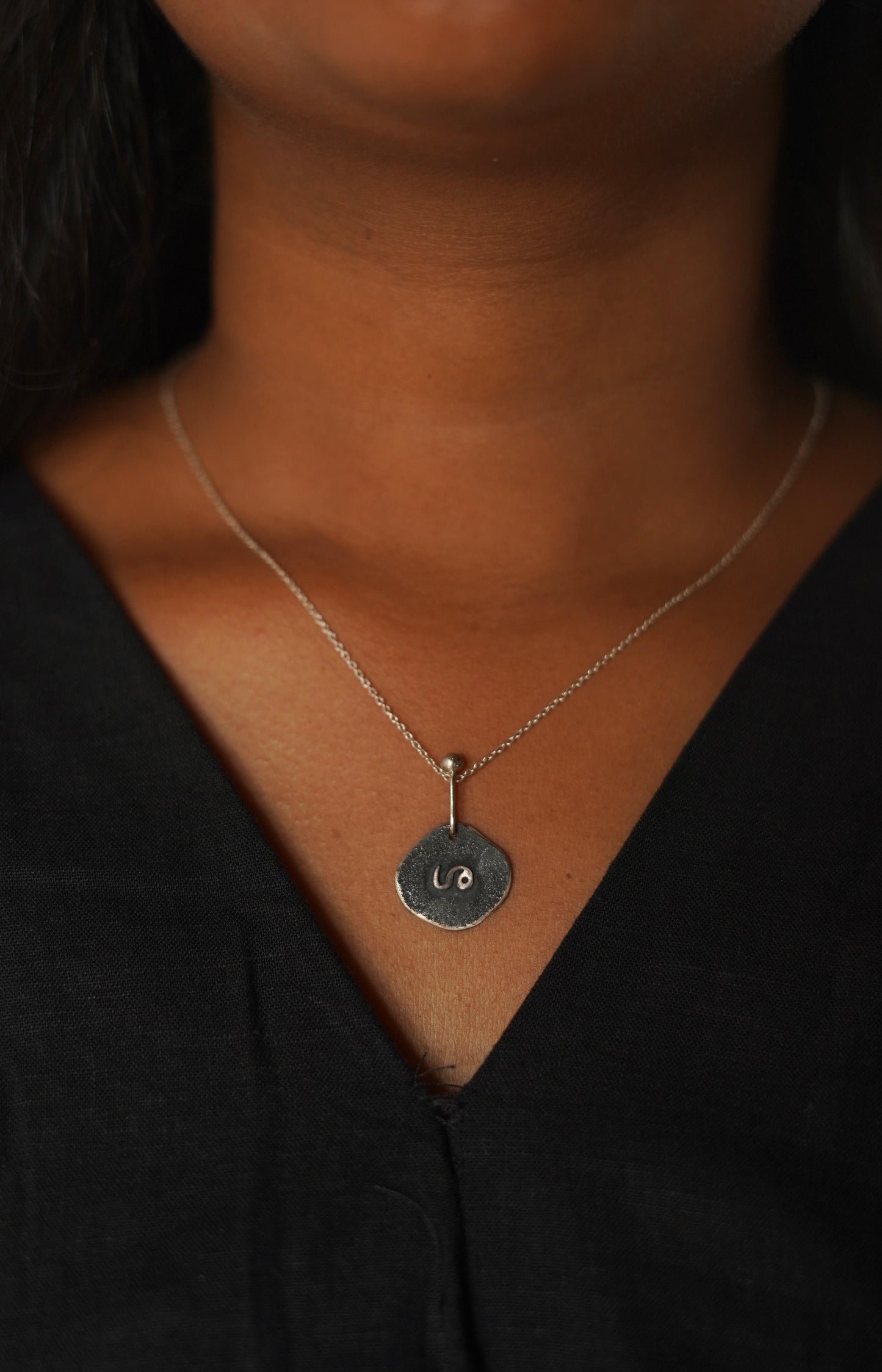 Malayalam Alphabet Silver Pendant