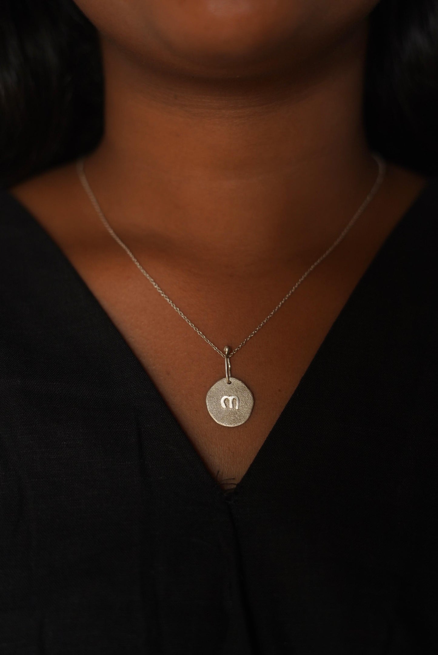 Malayalam Alphabet Silver Pendant