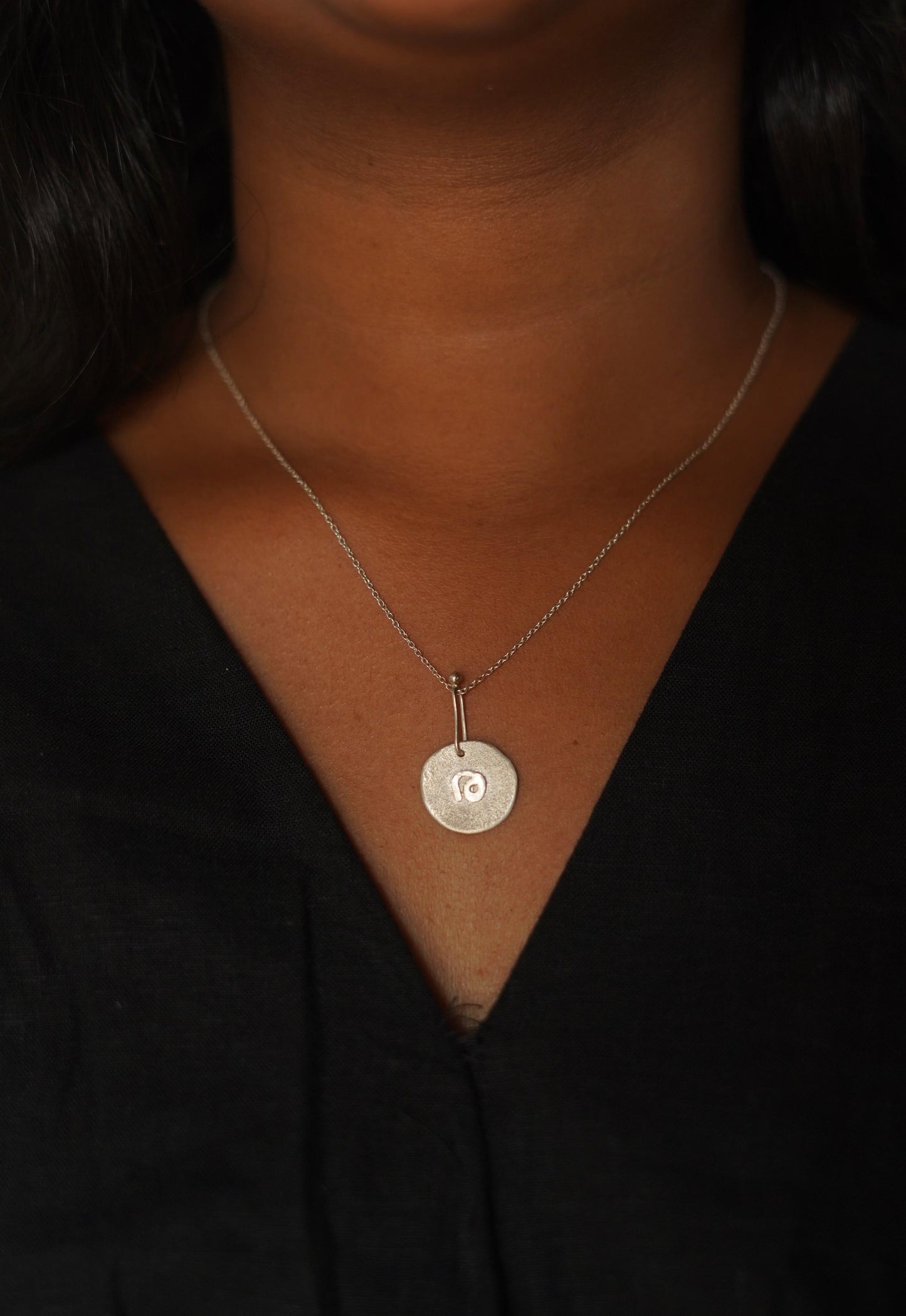 Malayalam Alphabet Silver Pendant