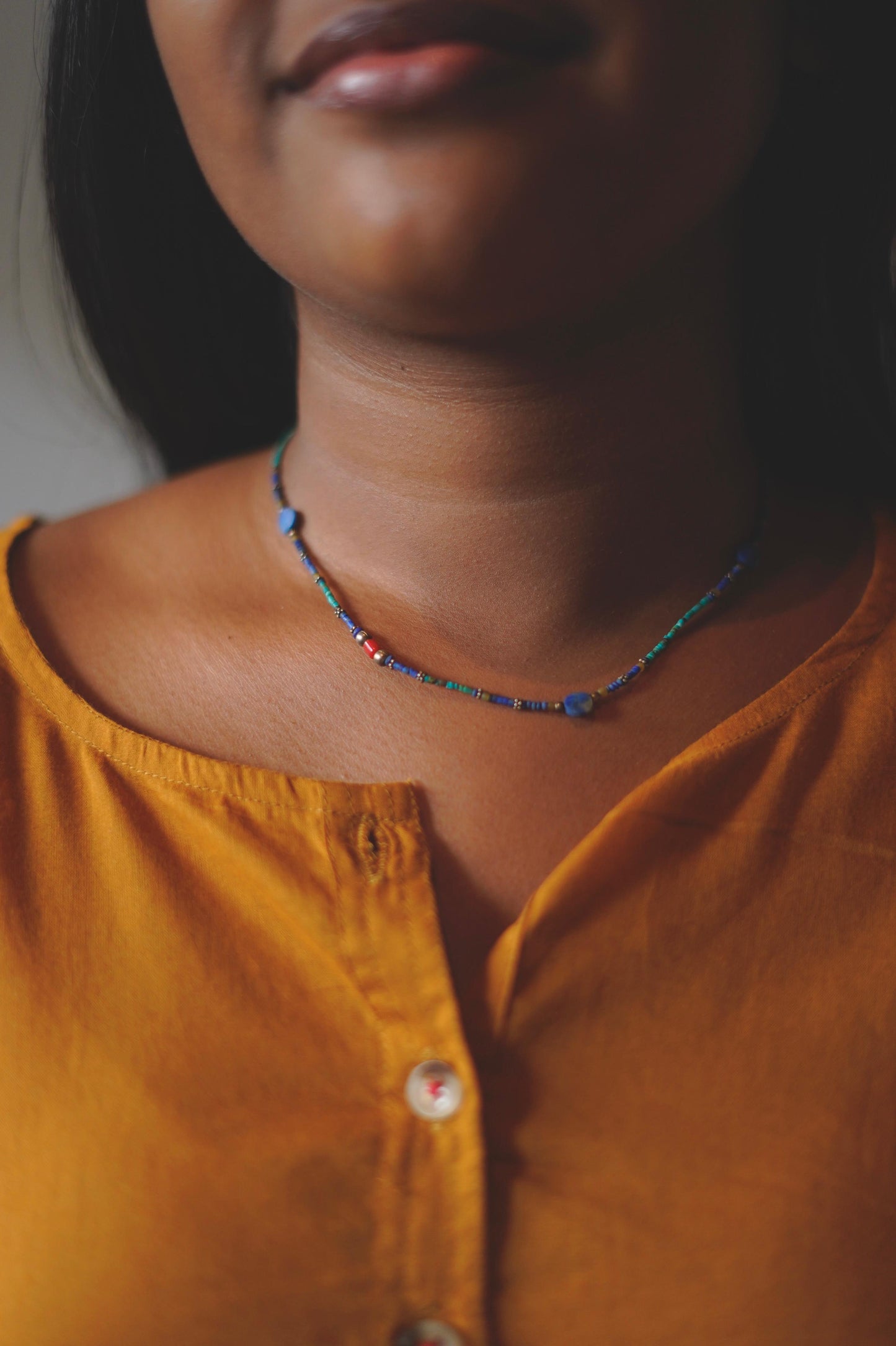 Vintage Semi Precious Stone Minimalist Necklace 2