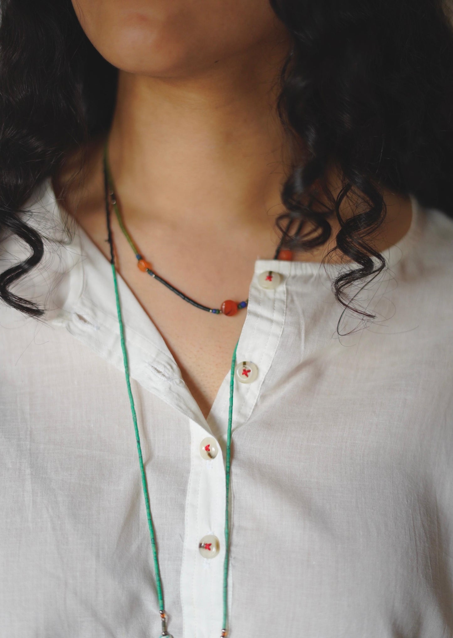 Vintage Semi Precious Stone Minimalist Necklace 2
