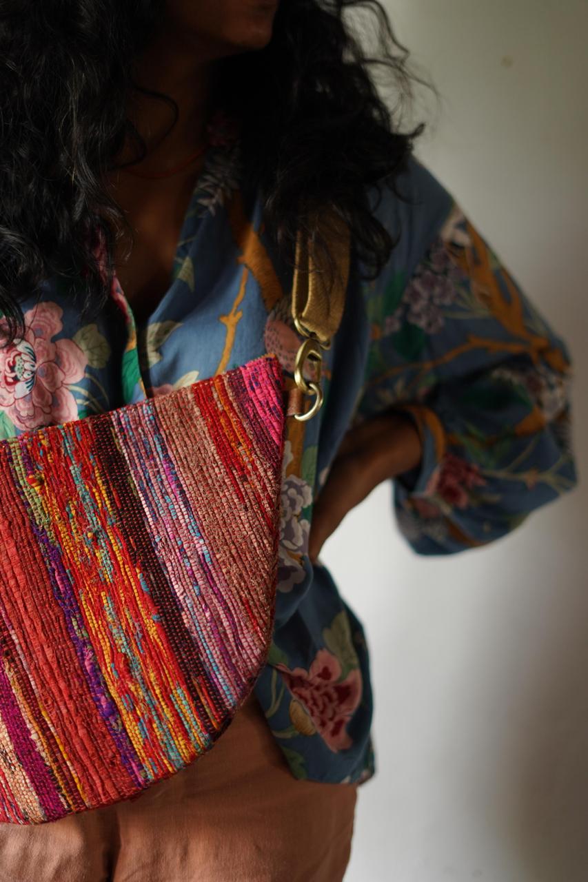Aanya Hand-Woven Upcycled Crossbody/Fanny Pack