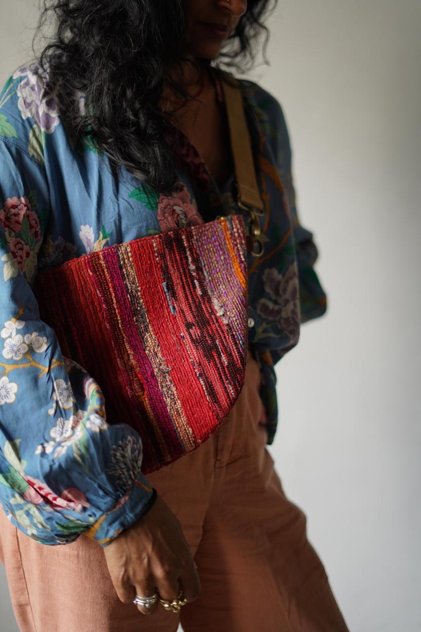 Aanya Hand-Woven Upcycled Crossbody/Fanny Pack