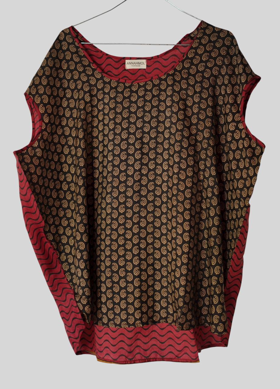 Paros Free Size Vintage Silk Fluid Top