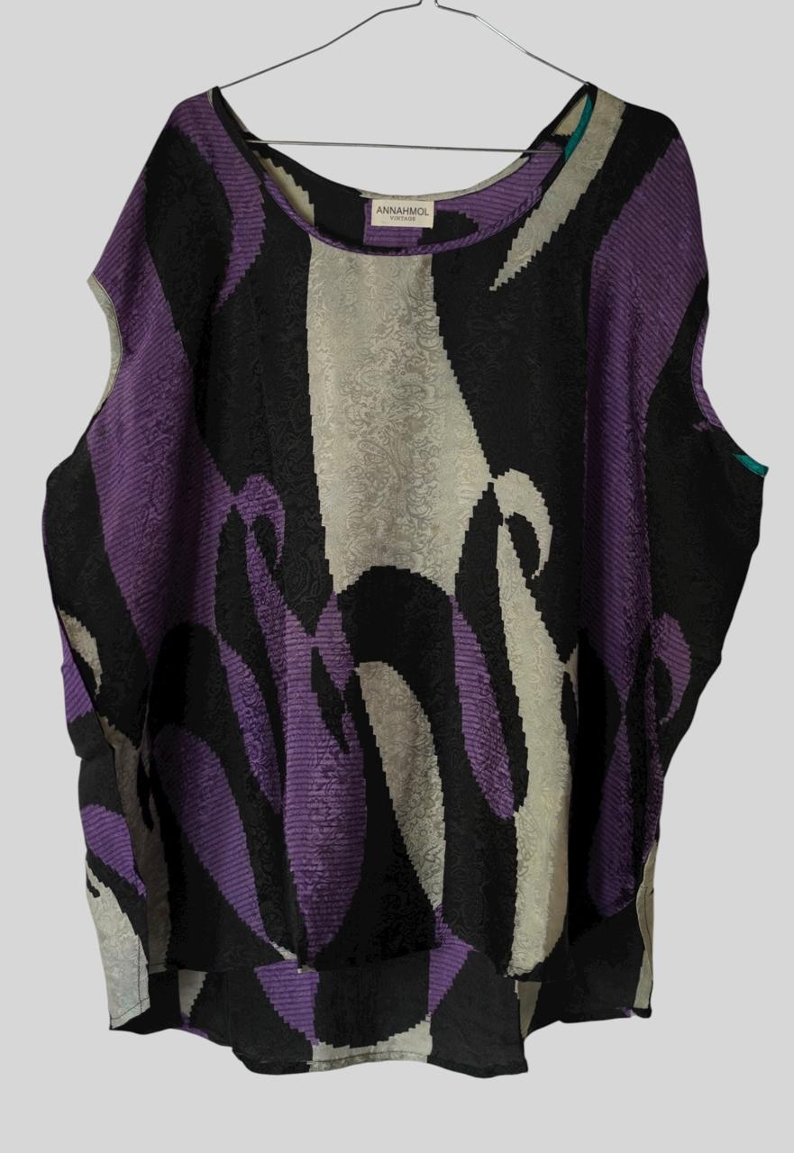 Paros Free Size Vintage Silk Fluid Top