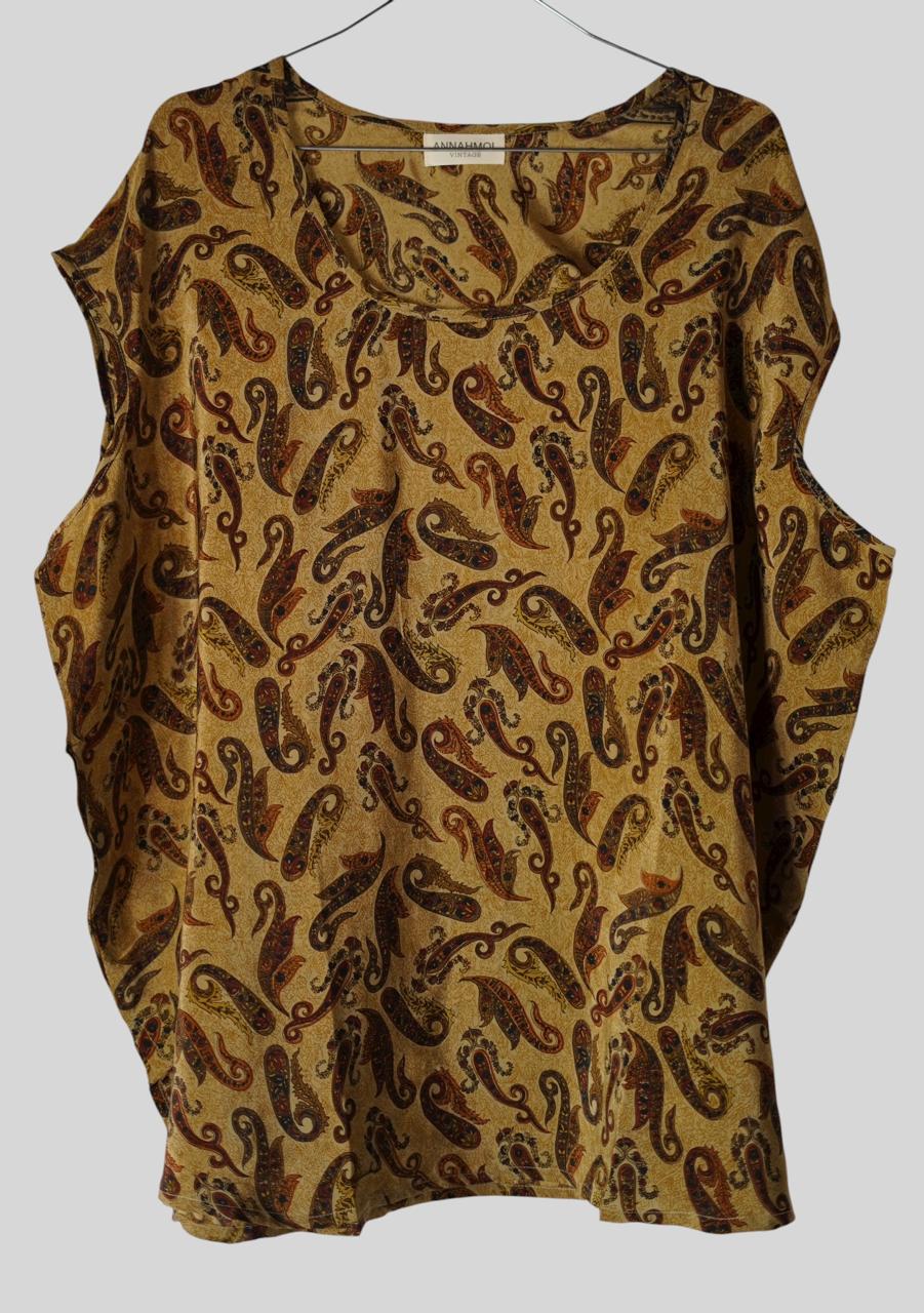 Paros Free Size Vintage Silk Fluid Top
