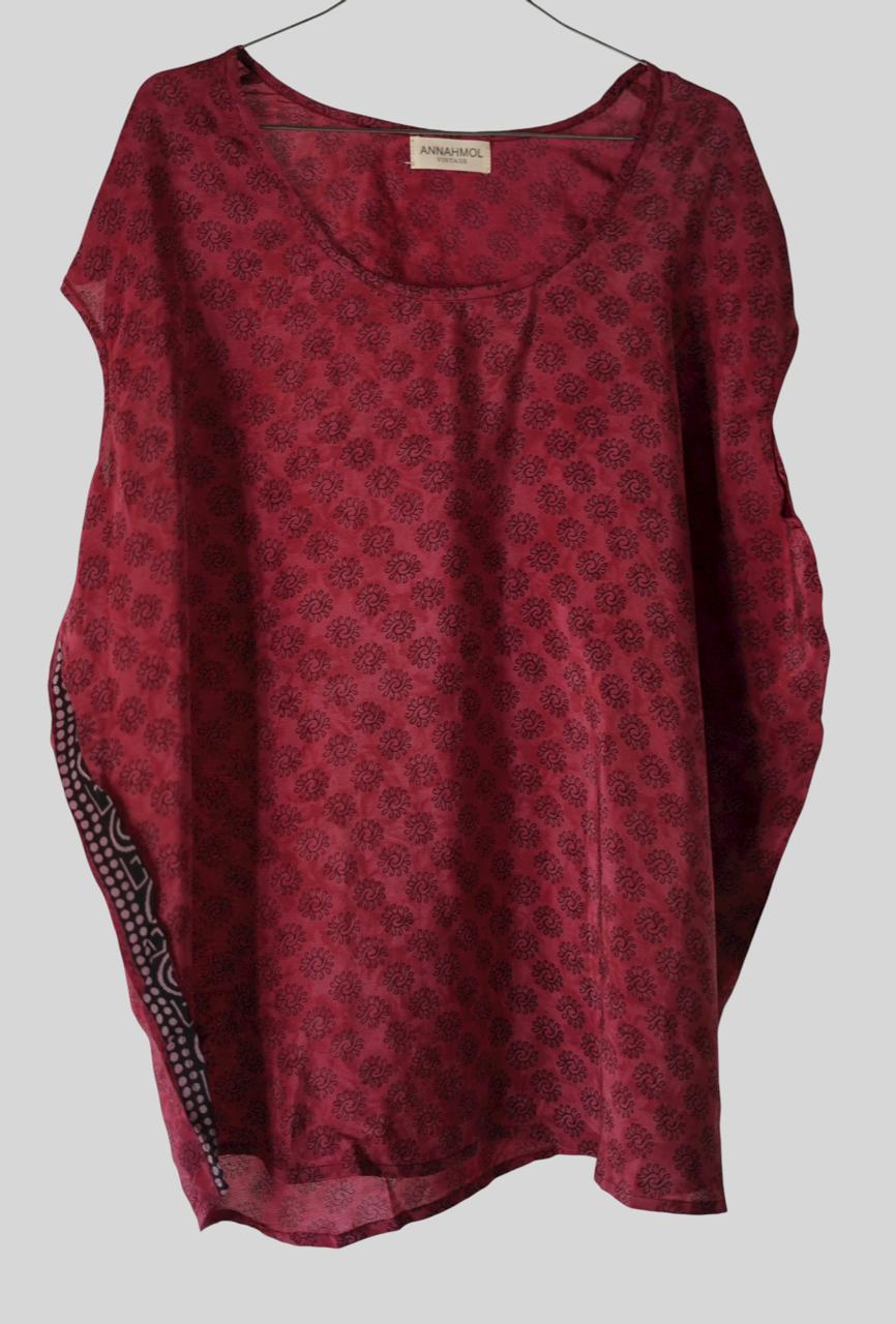 Paros Free Size Vintage Silk Fluid Top