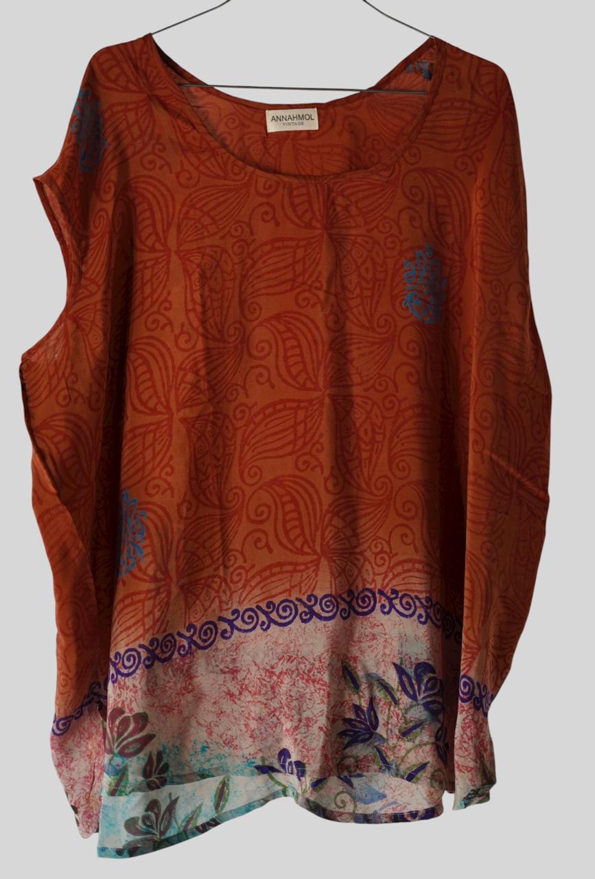 Paros Free Size Vintage Silk Fluid Top