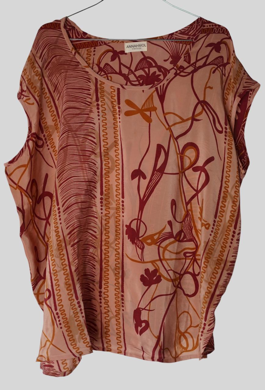 Paros Free Size Vintage Silk Fluid Top
