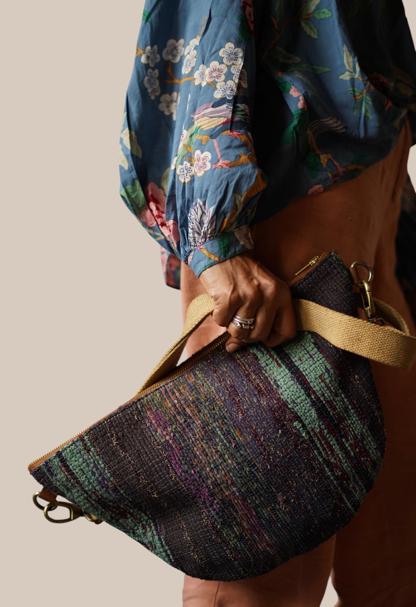 Aanya Hand-Woven Upcycled Crossbody/Fanny Pack