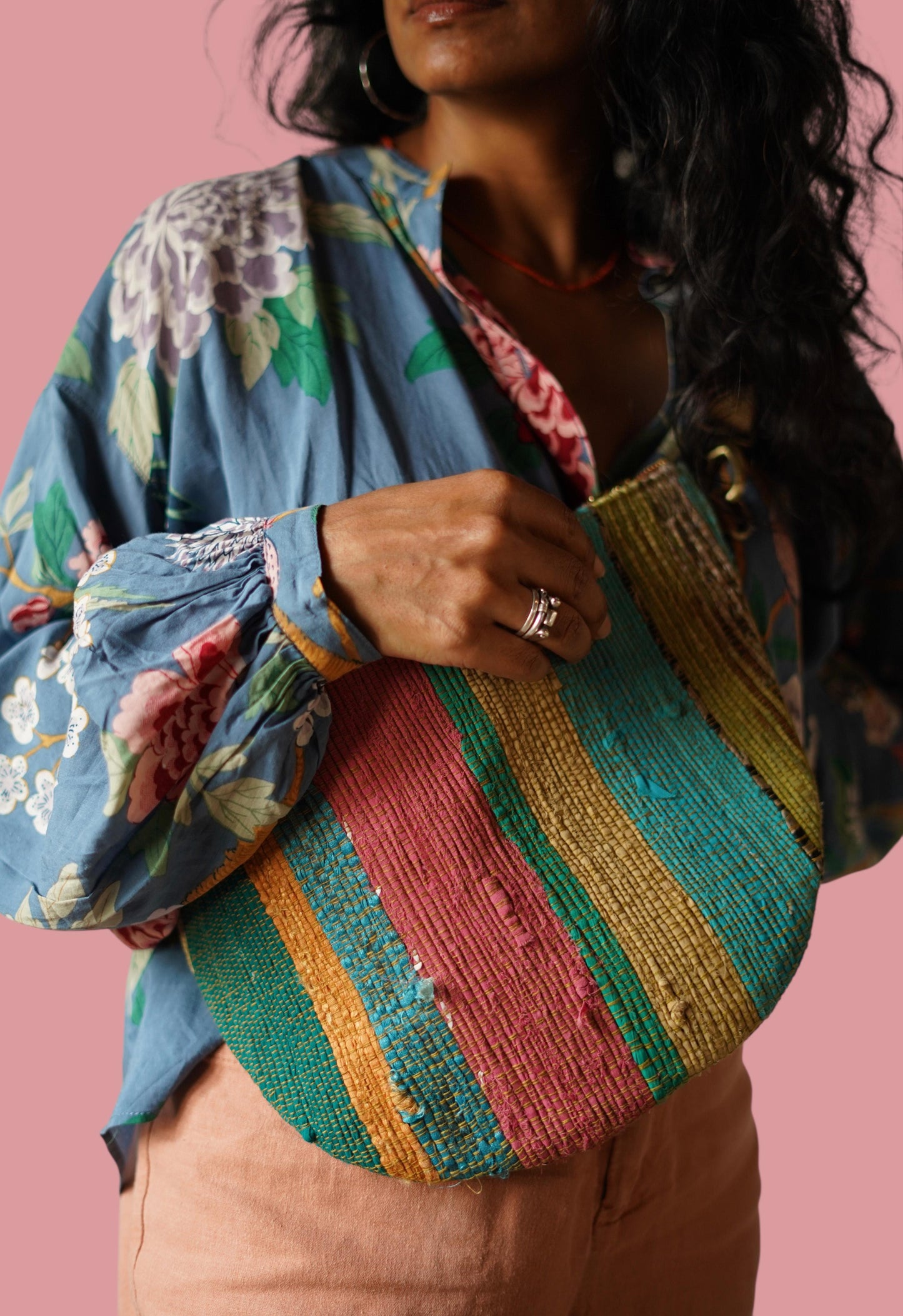 Aanya Hand-Woven Upcycled Crossbody/Fanny Pack