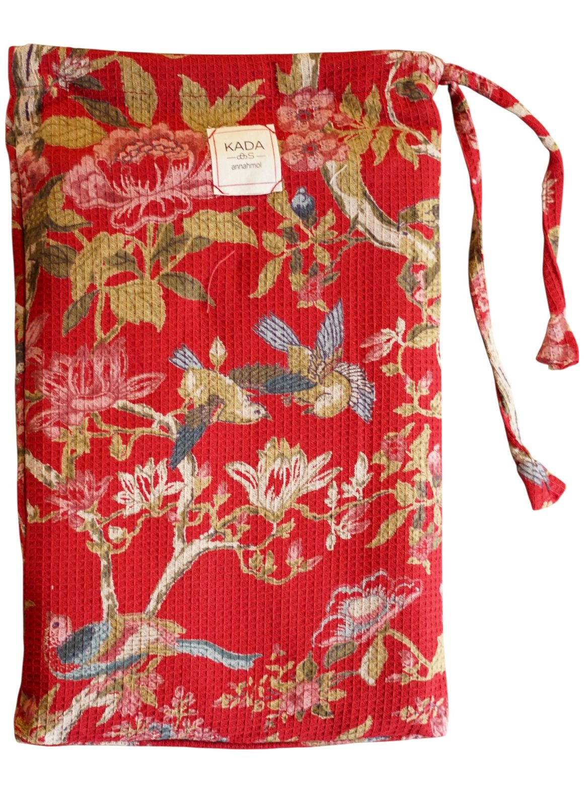 Waffle Cotton Beach Towel with Pouch