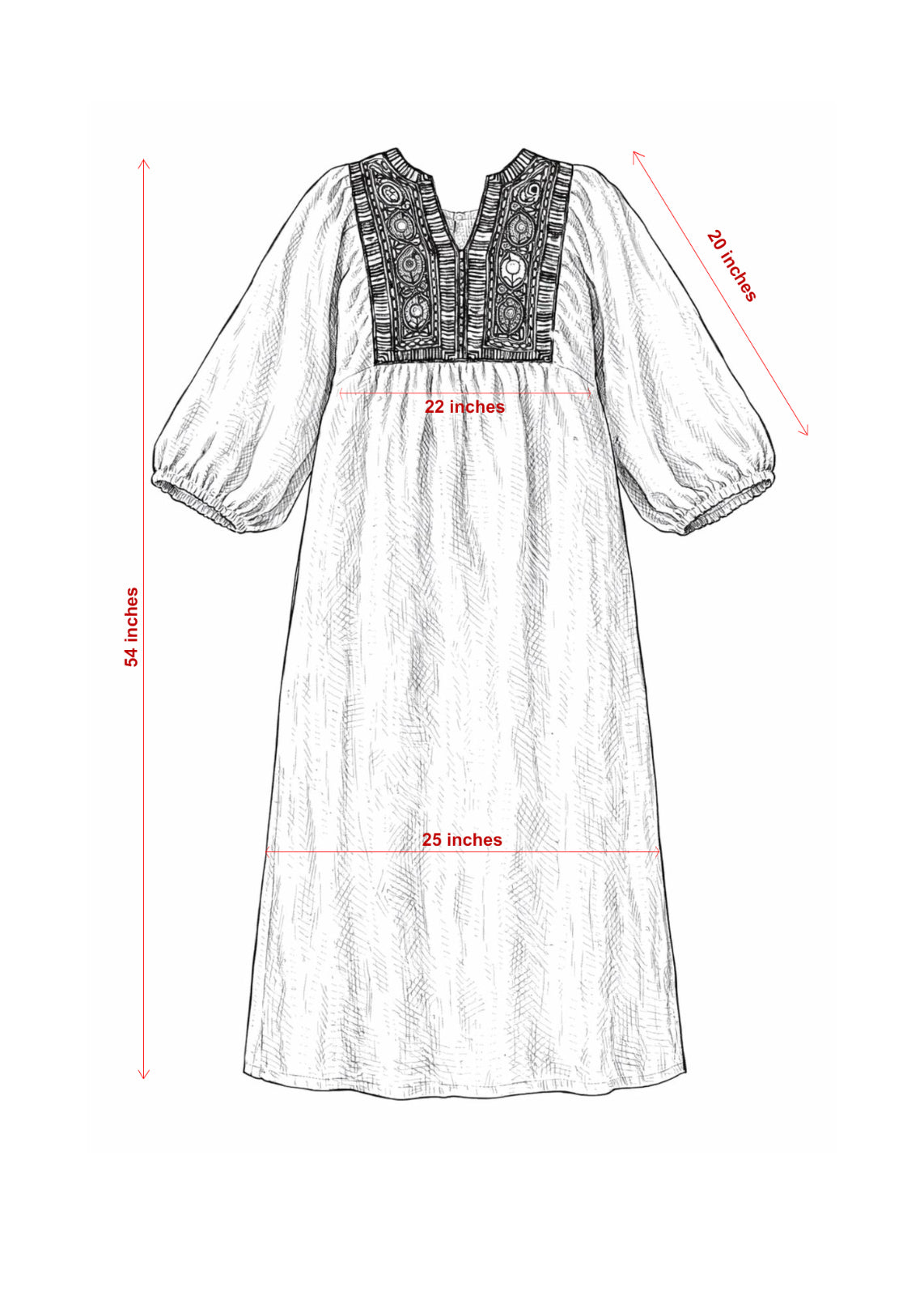 Vintage Yoke Linen Dress – One of a Kind