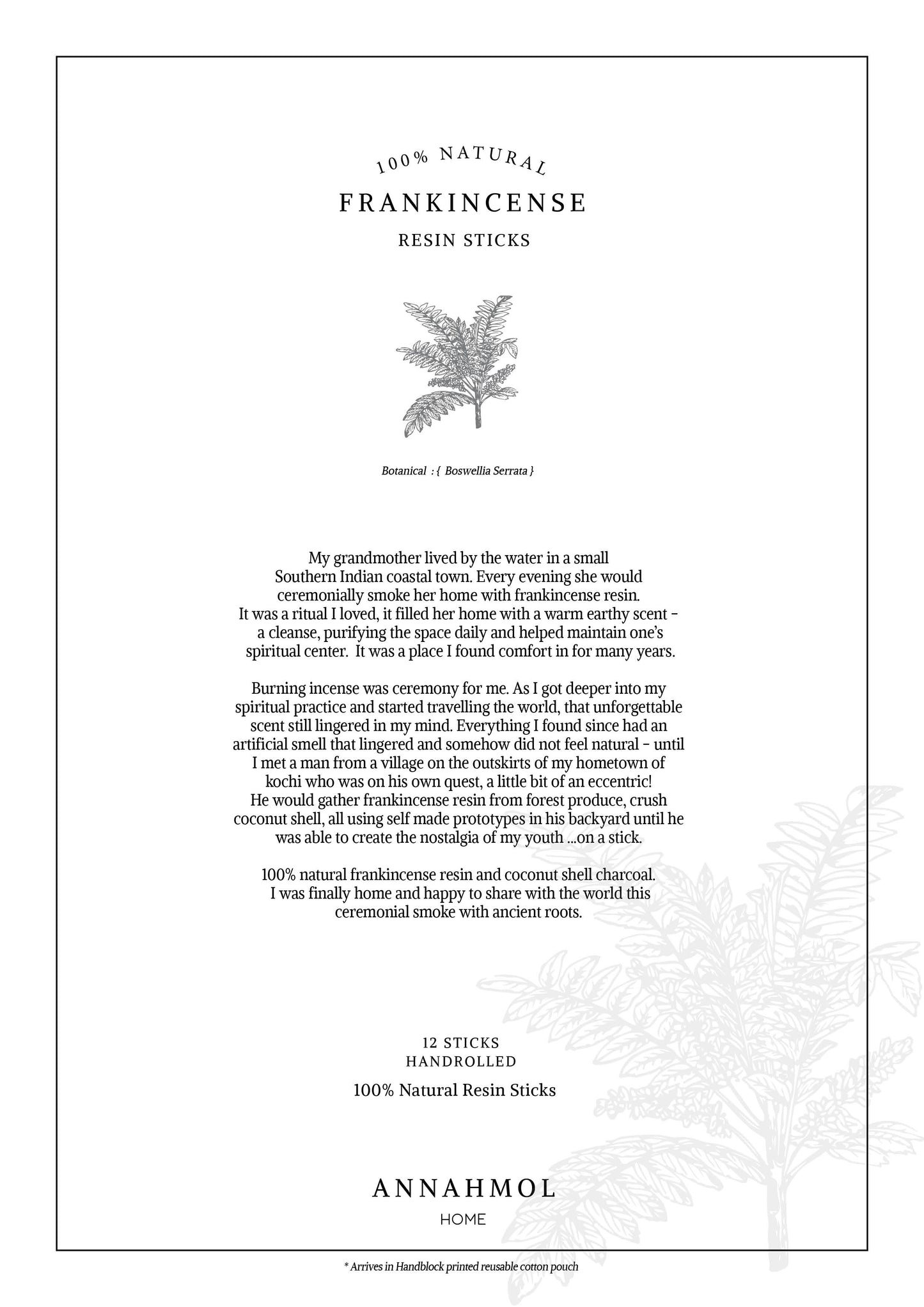 Natural Frankincense Resin Sticks