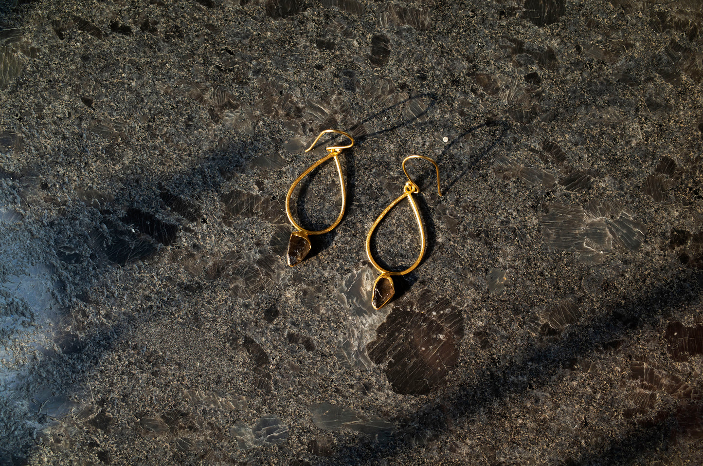 Teardrop Raw Stone Earrings
