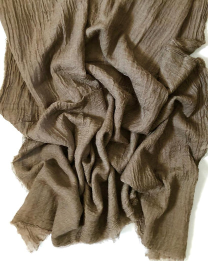 Loom Woven Fine Wool Scarf - Earth Tones